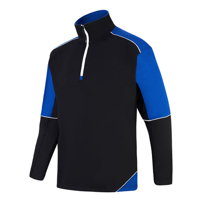 Orn Fireback Quarter Zip Sweatshirt - Black - Royal - 1283 - - Customisable Sweatshirts &amp; Hoodies