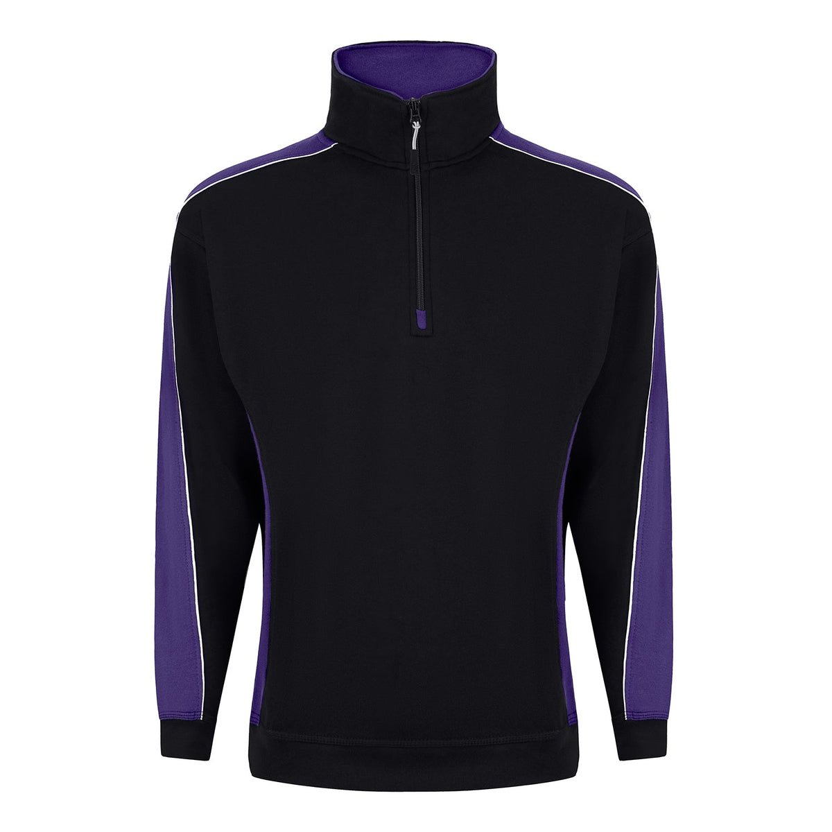 Avocet Quarter Zip Sweatshirt - 1288 - Black - Purple - Customisable Sweatshirts &amp; Hoodies