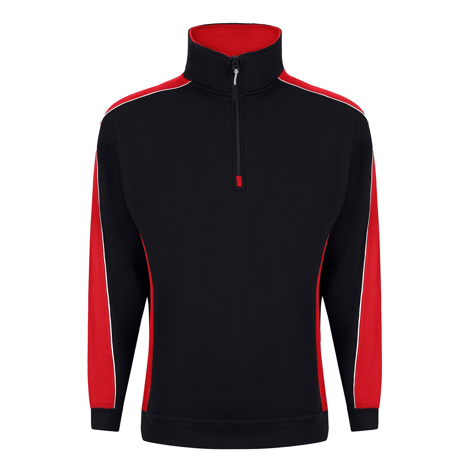 Orn Avocet Quarter Zip Sweatshirt - Black - Red - 1288 - Black - Red - Customisable Sweatshirts &amp; Hoodies