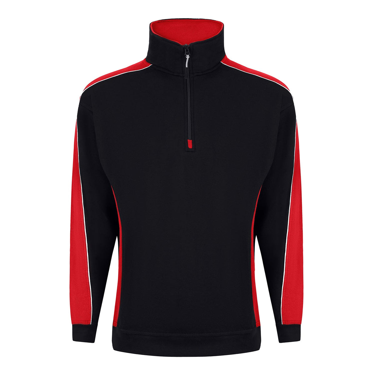Avocet Quarter Zip Sweatshirt - 1288 - Black - Red - Customisable Sweatshirts &amp; Hoodies