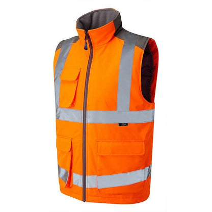Leo Torrington ISO 20471 Class 2 Bodywarmer BW01 - Orange - Customisable Hi-Vis Bodywarmers