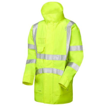 Leo Clovelly ISO 20471 Class 3 Breathable Executive Anorak Jacket A04 - Yellow - Customisable Jacket