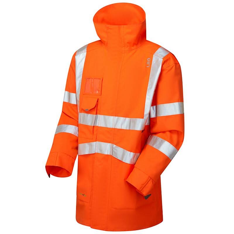 Leo Clovelly ISO 20471 Class 3 Breathable Executive Anorak Jacket A04 - Orange - Customisable Jacket
