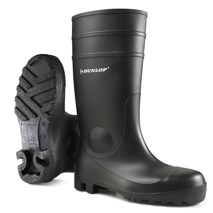 Dunlop Protomaster Full Safety Pvc Wellingtons 142 - Black - Customisable Wellingtons