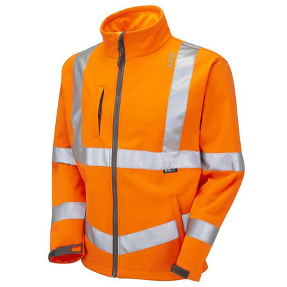 Leo Buckland ISO 20471 Class 3 Softshell Jacket SJ01 - Orange - Customisable Softshell Jacket