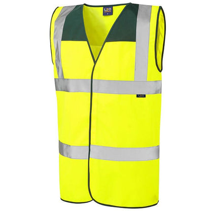 Leo Bradworthy ISO 20471 Class 2 Yoke Waistcoat W09 - Bottle - Customisable Hi-Vis Vest