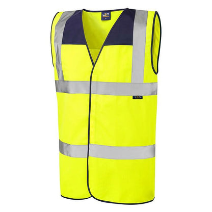 Leo Bradworthy ISO 20471 Class 2 Yoke Waistcoat W09 - Navy - Customisable Hi-Vis Vest