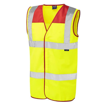 Leo Bradworthy ISO 20471 Class 2 Yoke Waistcoat W09 - Red - Customisable Hi-Vis Vest
