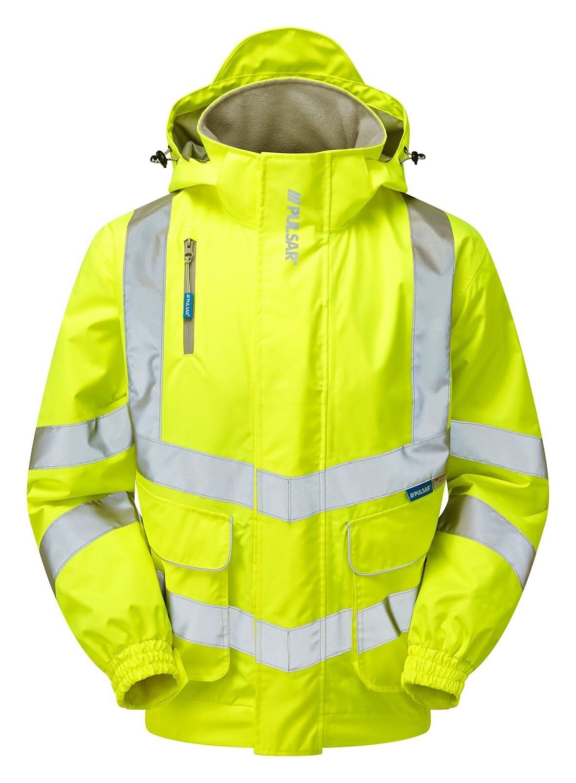 Pulsar Hi Vis Yellow Mesh Lined Bomber Jacket P533 - Yellow - Customisable Jacket
