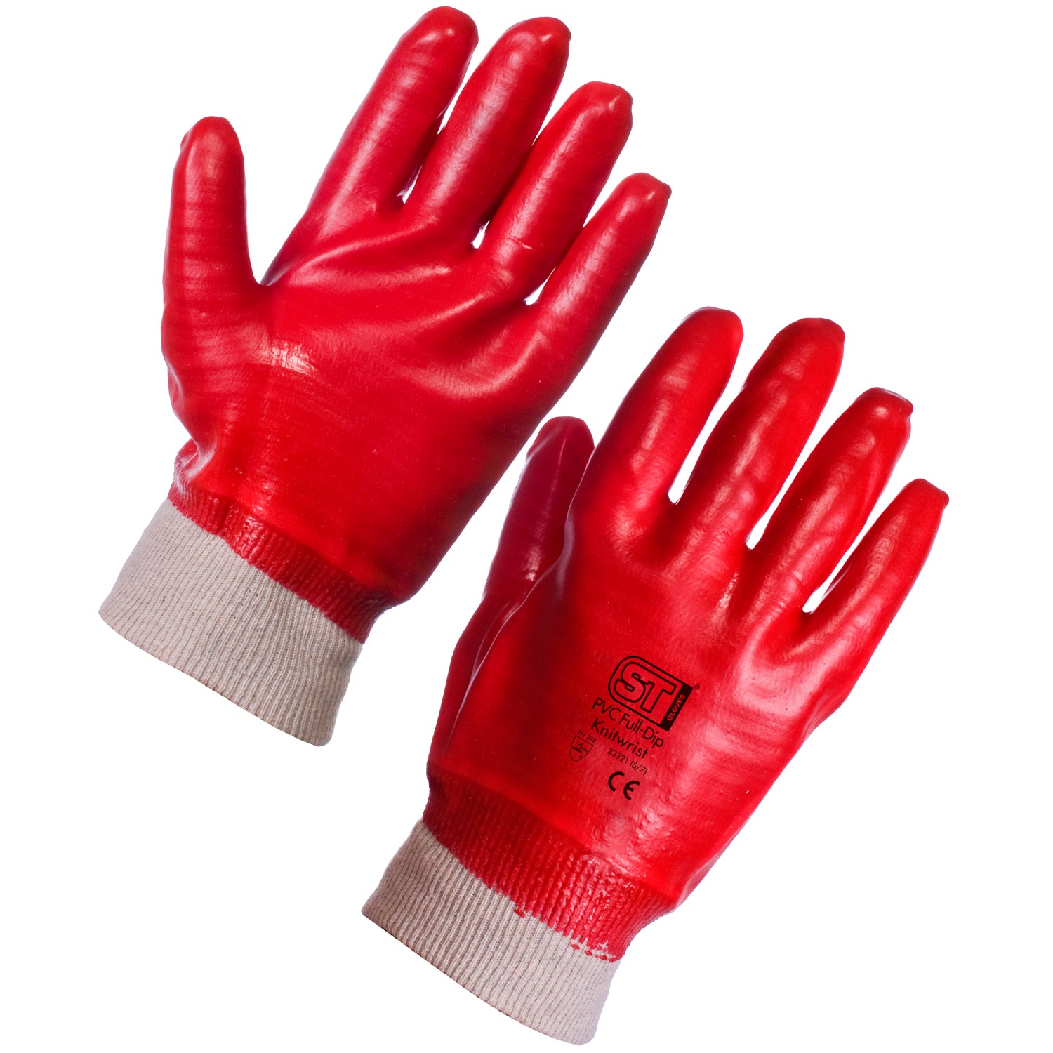 PVC Dip Knit Wrist - Full Dip - G33 - Red - Customisable General Handling