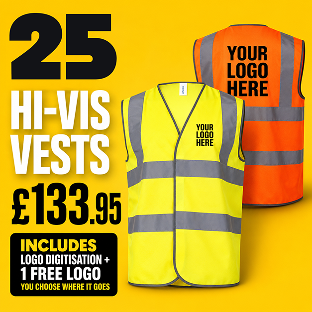 25 Hi Vis Vests - - Customisable Bundle