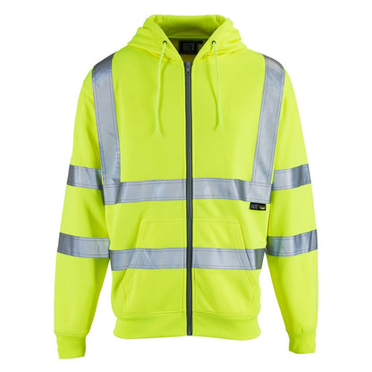 Hi Vis Zipped Hoodie - HVZH1Y - Yellow - Customisable Hoodies