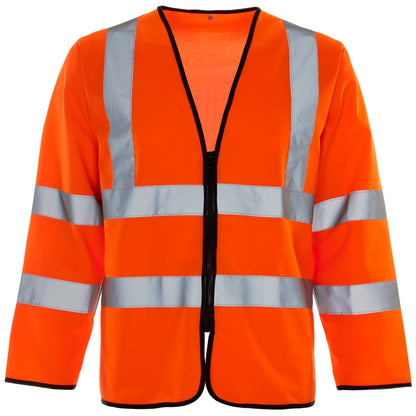 Hi Vis Long Sleeved Vest - Zip - H101 - - Customisable Vest