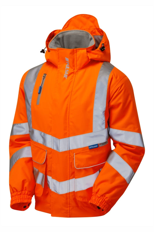 Padded Bomber Jacket Orange Recycled Content - PR496 - - Customisable Waterproof