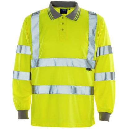 Hi Vis Long Sleeve Bird Eye Polo Shirt - H103 - - Customisable Shirt