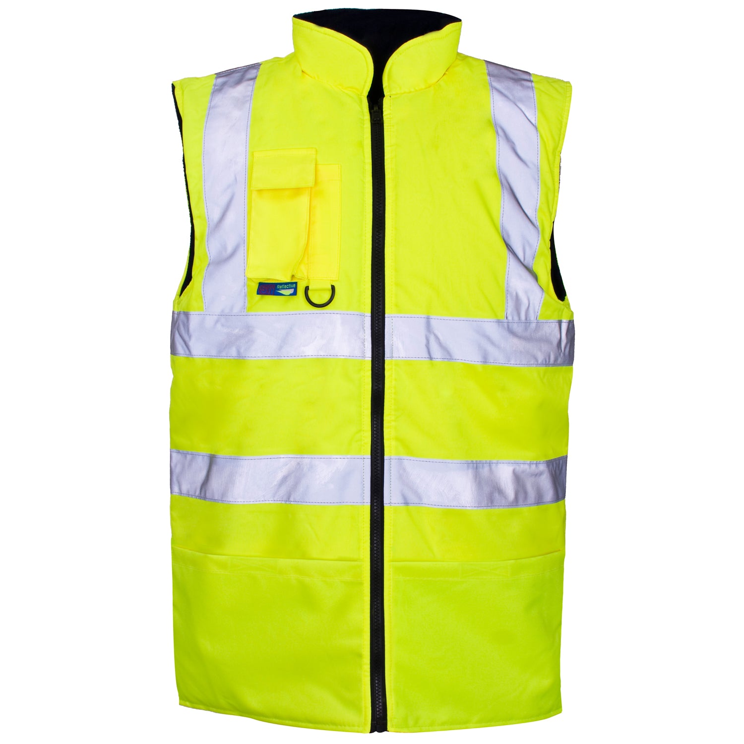 Reversible Fleece Lined Bodywarmer - H39 - Yellow Navy - Customisable Jacket
