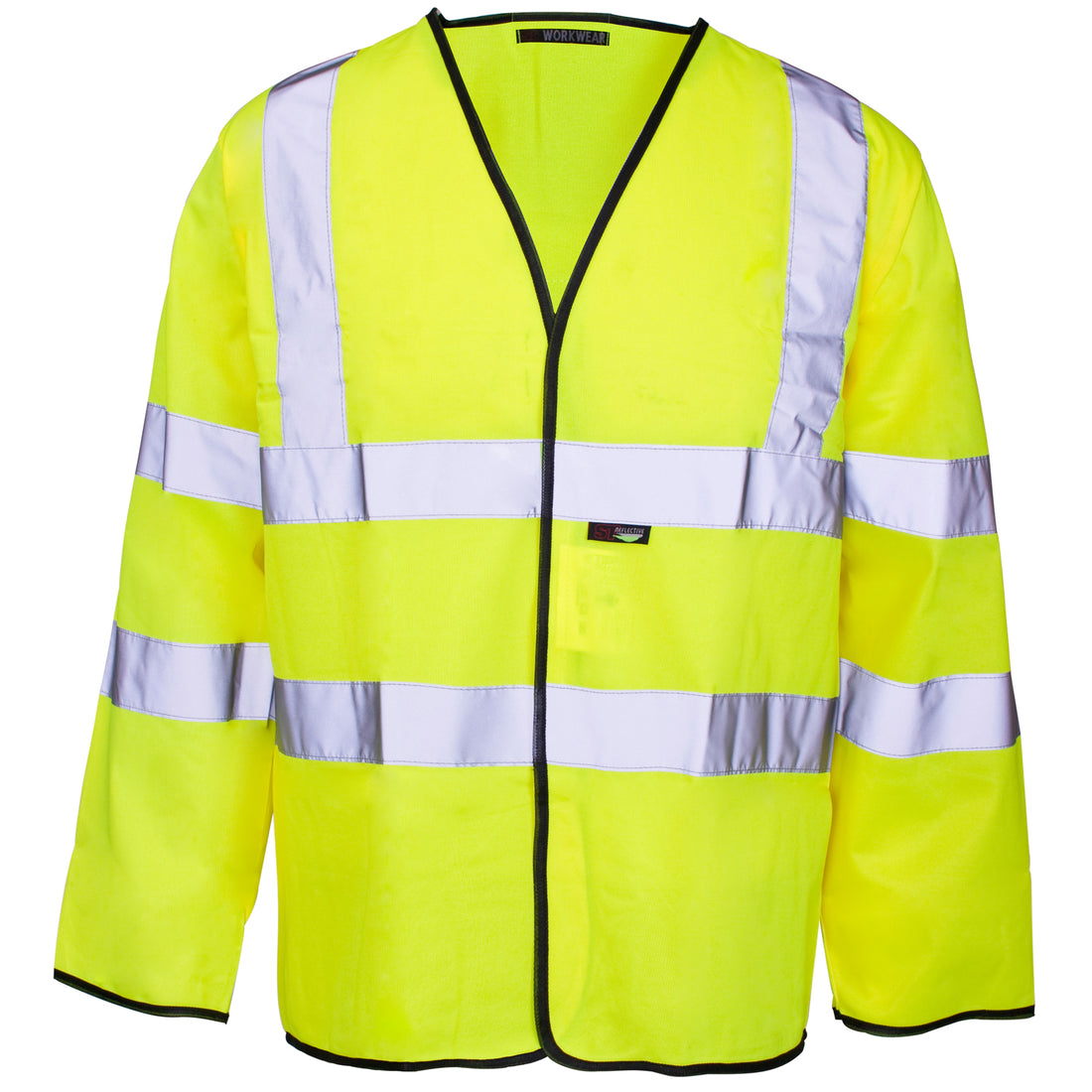 Hi Vis Long Sleeved Vest - Velcro - H84 - Yellow - Customisable H-Vis Vests