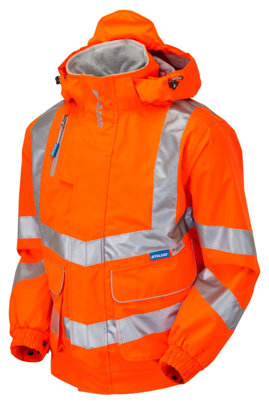 Mesh Lined Bomber Jacket Orange Recycled Content - PR515 - - Customisable Waterproof