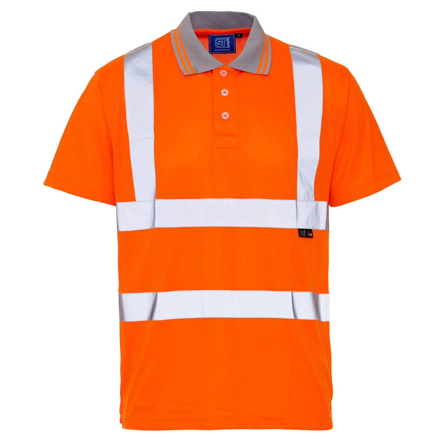 Hi Vis Bird Eye Polo Shirt - H76 - Orange - Customisable