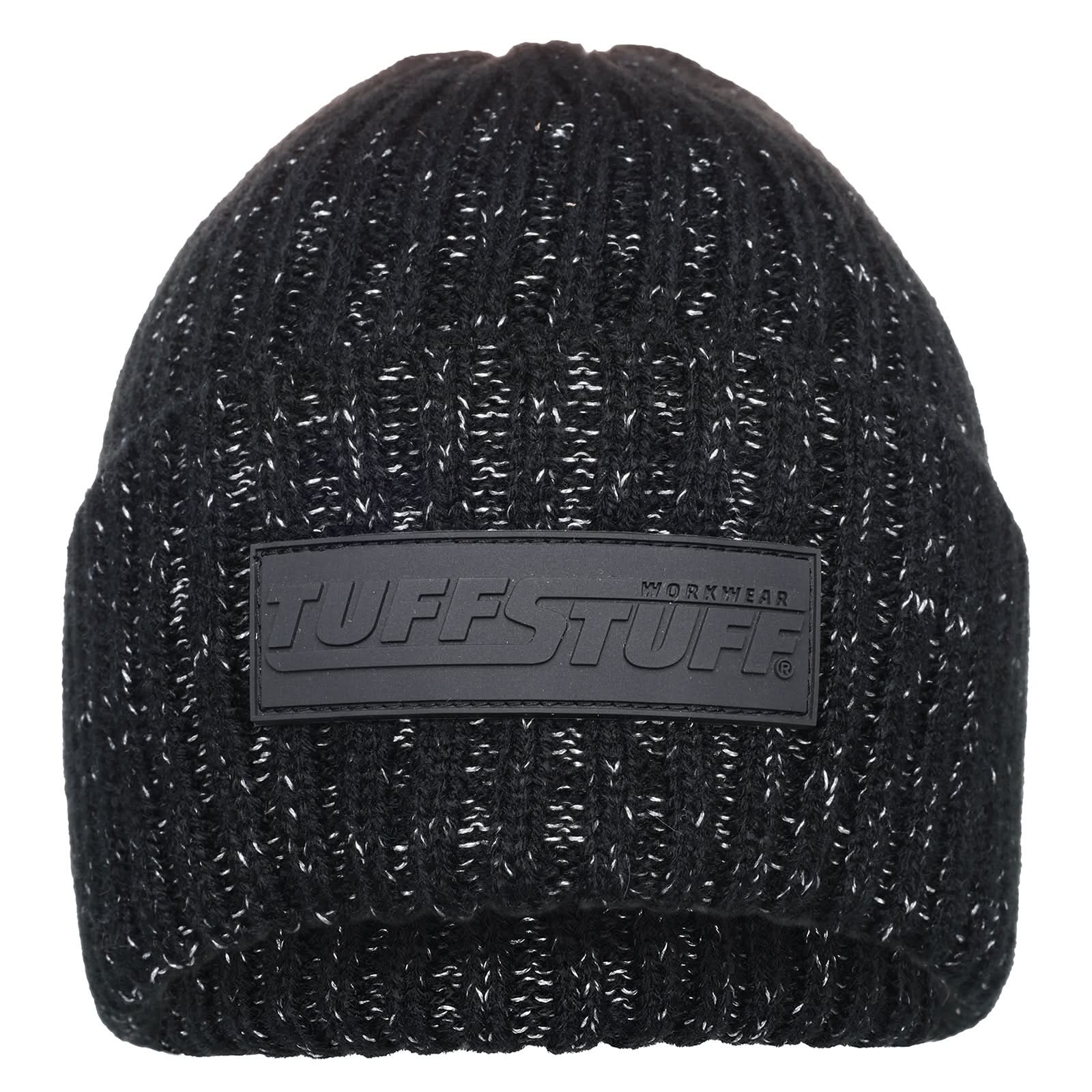 Tuffstuff Logo Knit Beanie 417 - BLACK ONE SIZE - Customisable ESSENTIALS