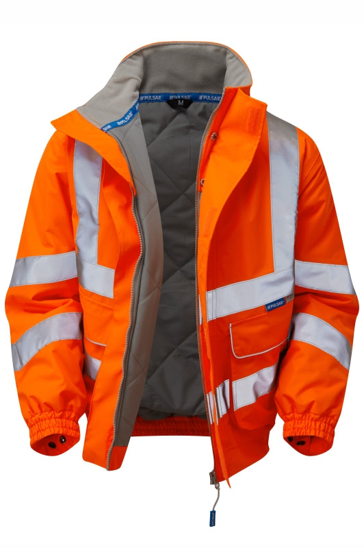 Padded Bomber Jacket Orange Recycled Content - PR496 - 6XL - Customisable Waterproof
