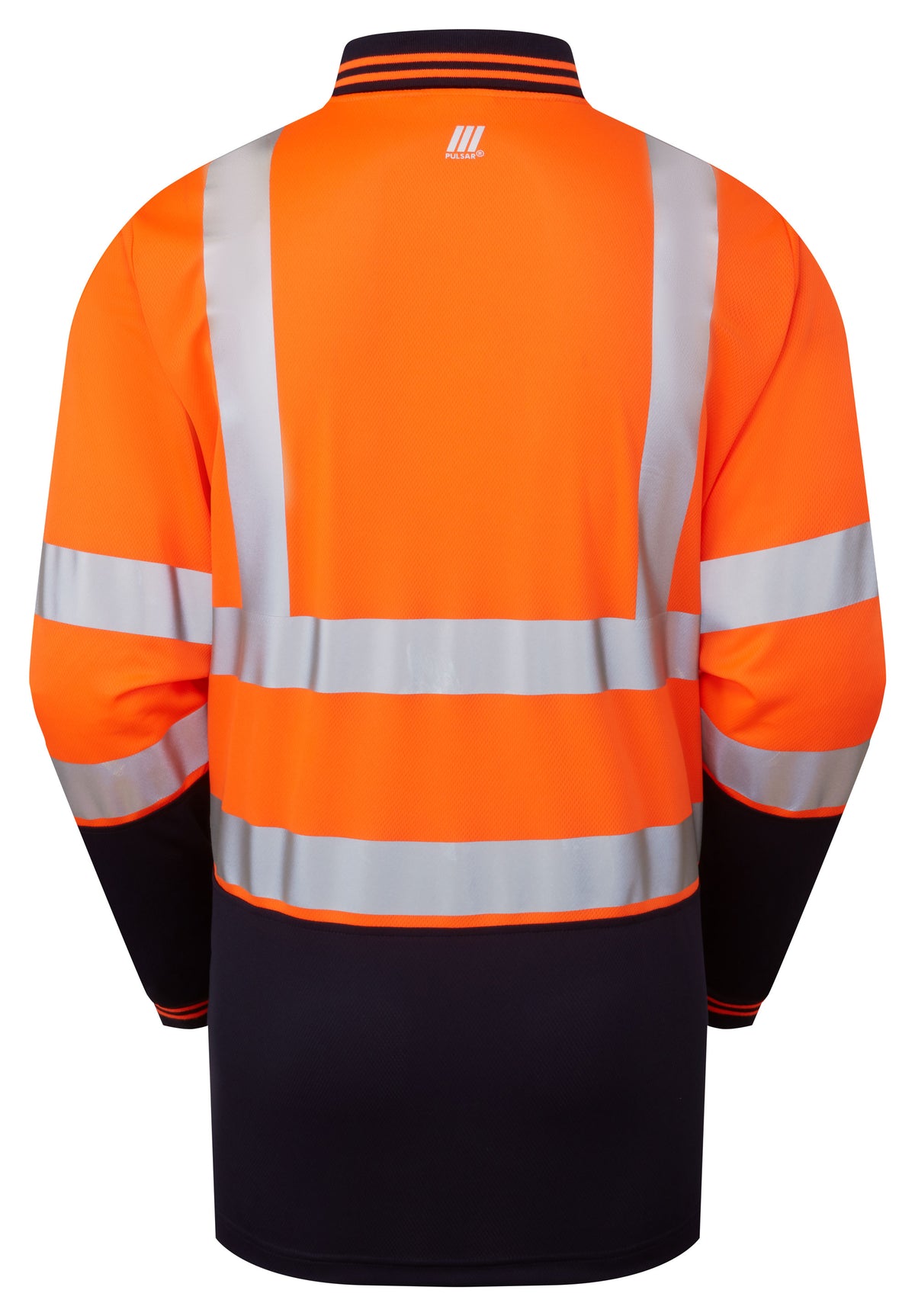 Two Tone Long Sleeve Polo Shirt Orange - P303 - - Customisable Polo Shirts