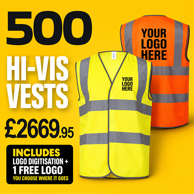 500 Hi Vis Vests - - Customisable Bundle