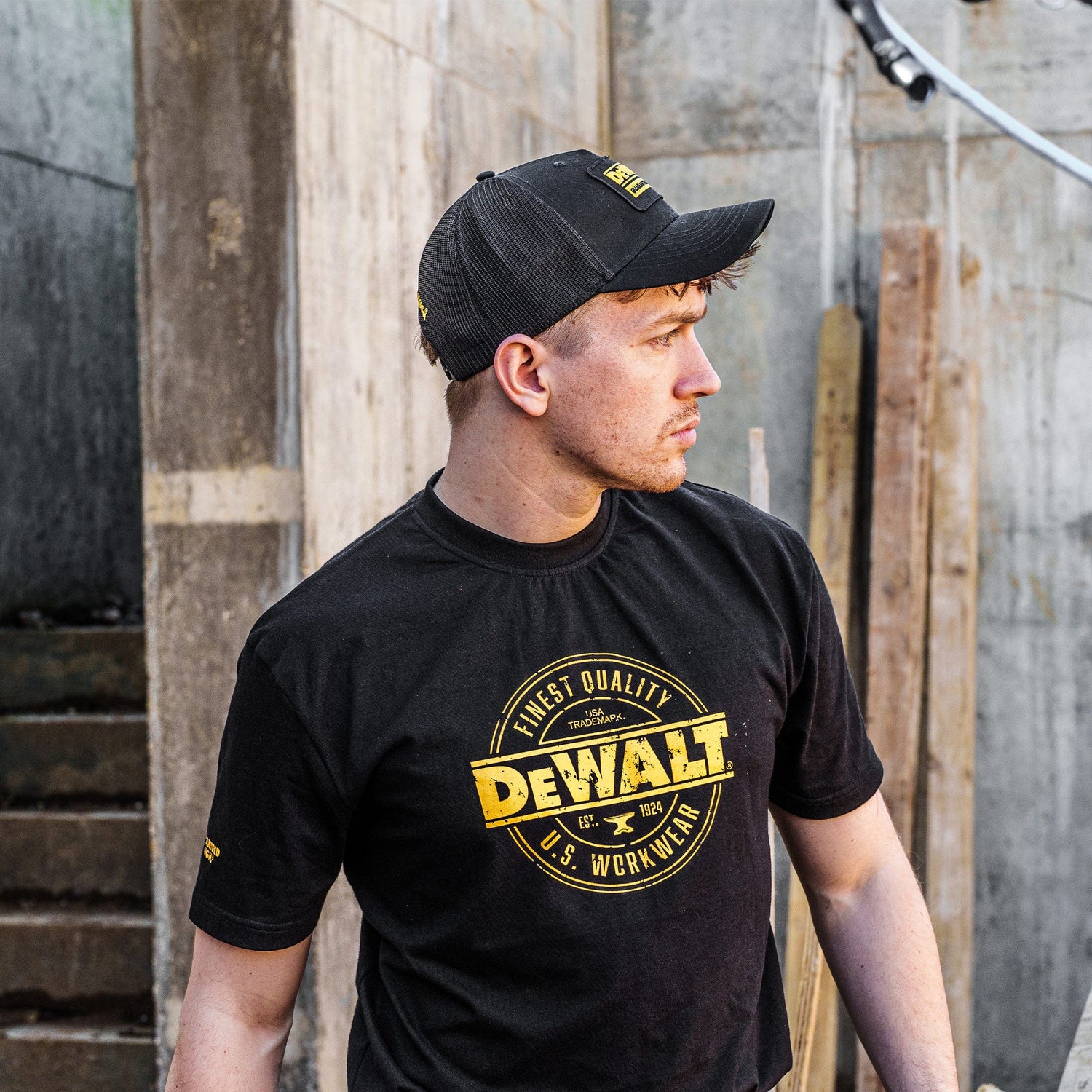 DeWalt Oakdale Baseball Cap Black - - Customisable Workwear