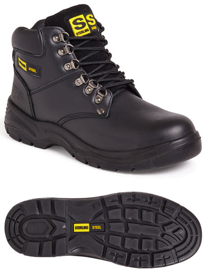 Sterling Steel SS806SM Black 6 Eye Hiker Boot Brown - - Customisable Footwear