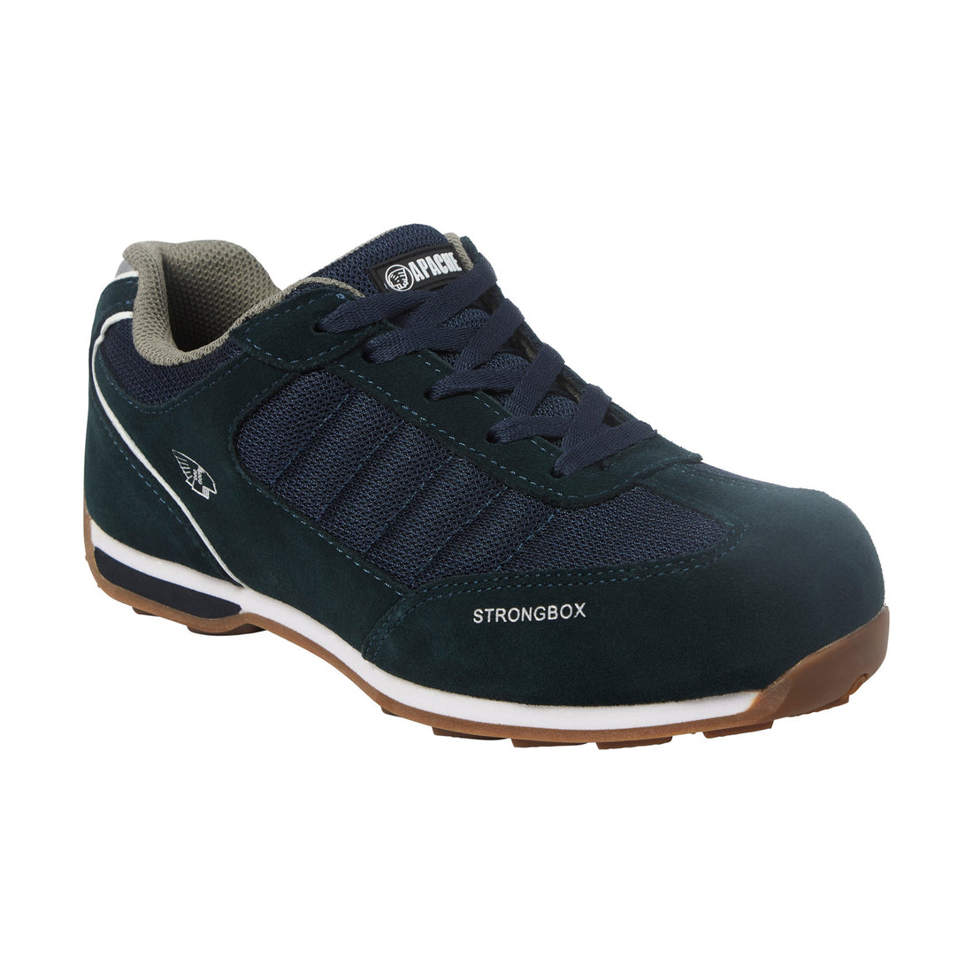 Apache Strike Suede Retro Safety Trainer Navy - Blue - Customisable Workwear Safefety