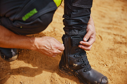 Apache COMBAT Non Metallic High Leg Safety Boot Black - - Customisable Boots