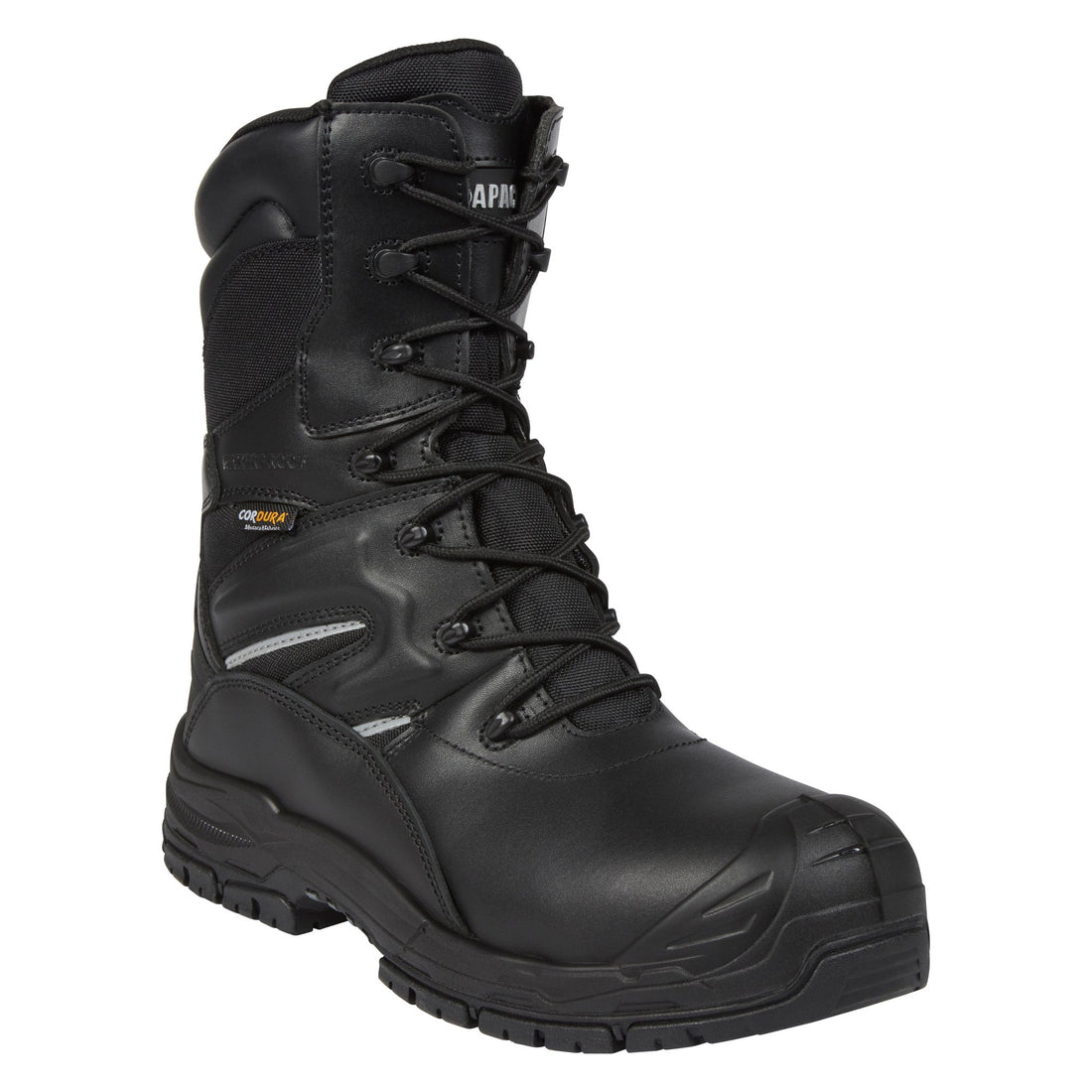 Apache COMBAT Non Metallic High Leg Safety Boot Black - Black - Customisable Boots