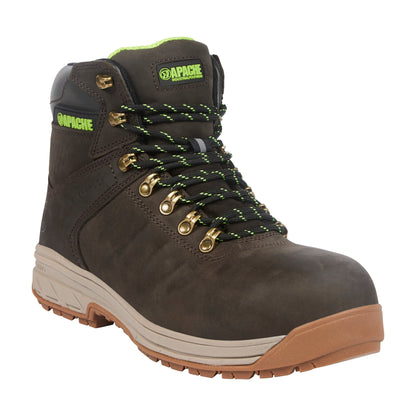 Apache Moose Jaw Leather Waterproof Safety Boot - XTS Outsole Brown - Brown - Customisable Footwear