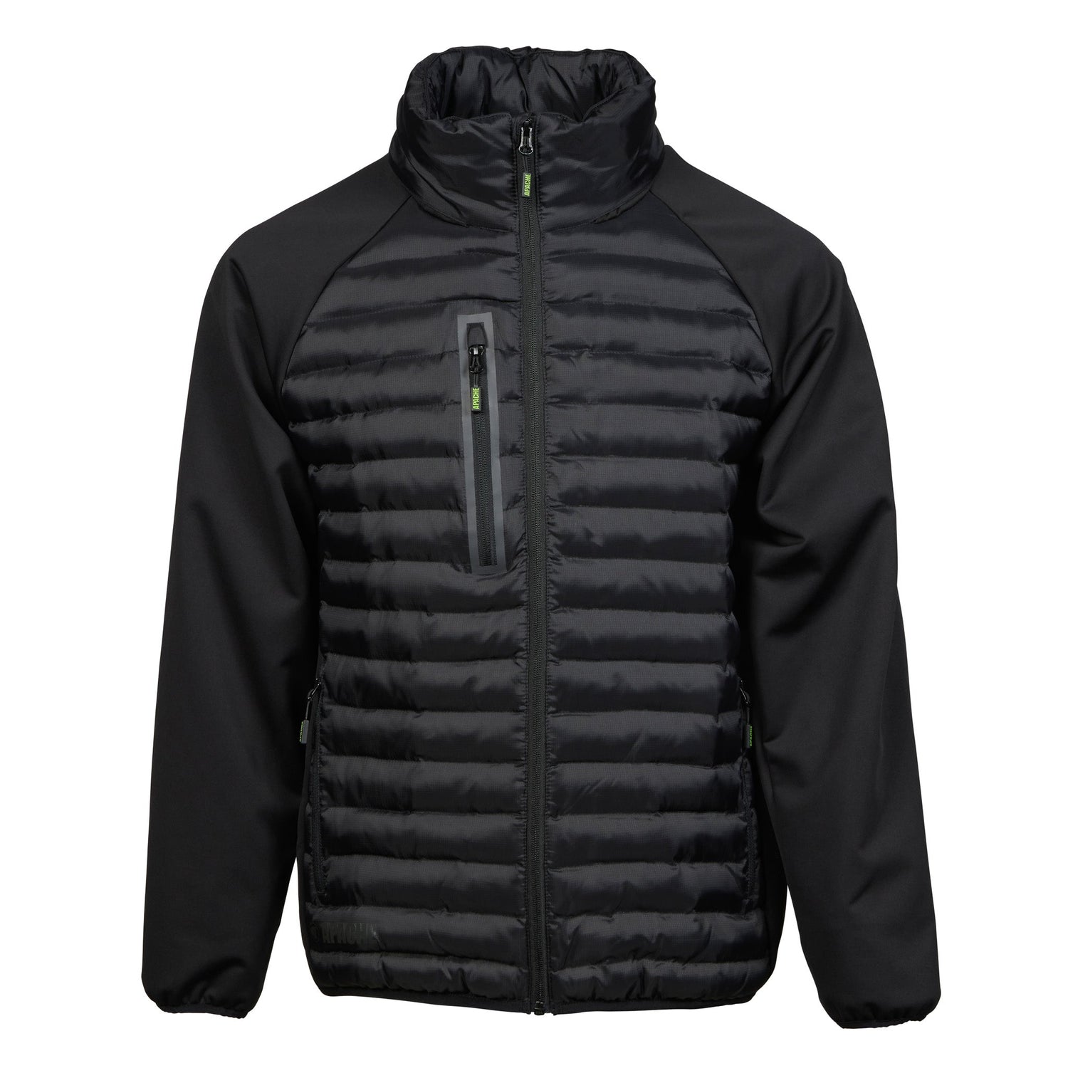 Apache Ashcroft Hybrid Jacket with Foldaway Hood Black - Black - Customisable Workwear