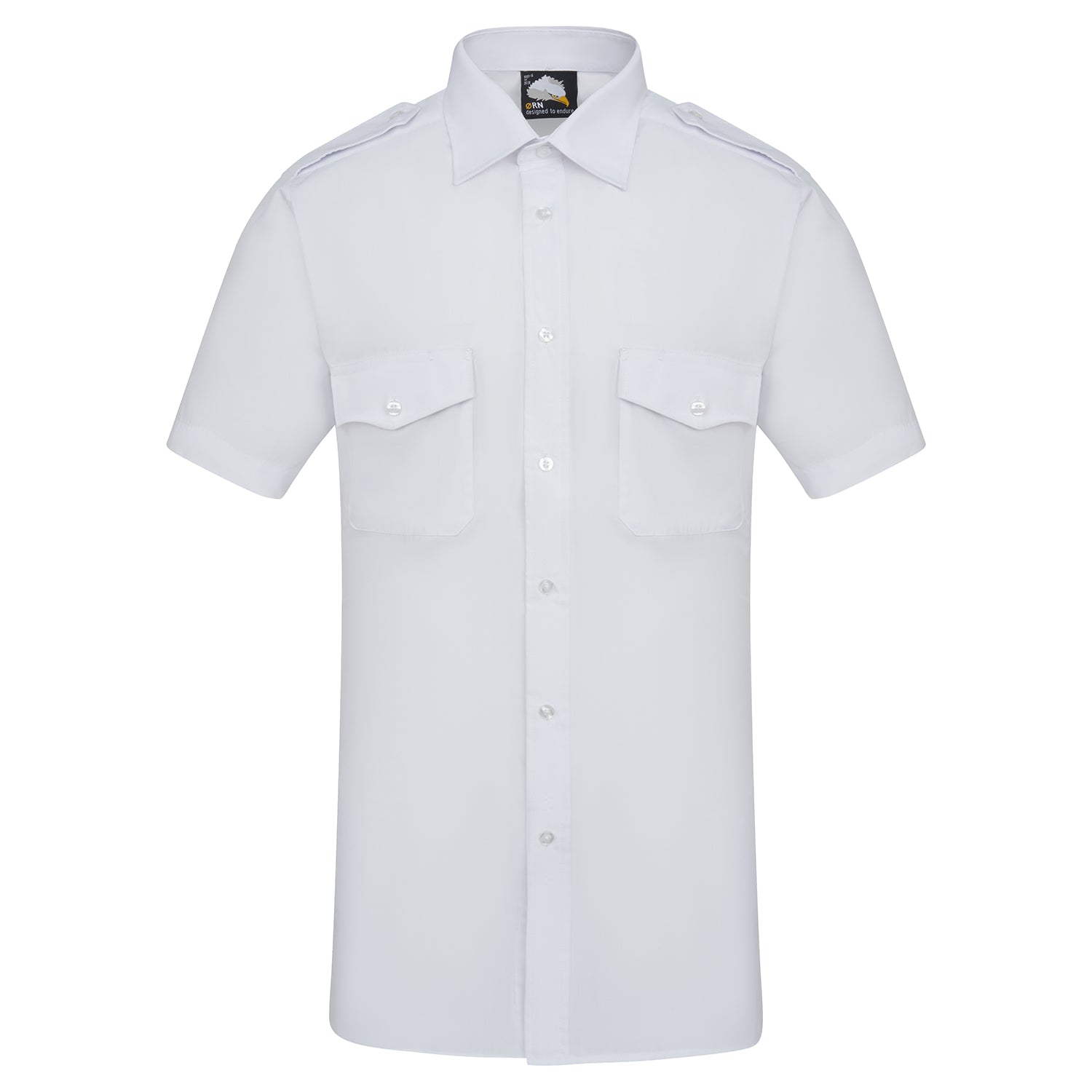 Orn The Essential S/S Pilot Shirt - White - 5800 - White - Customisable Shirts &amp; Blouses