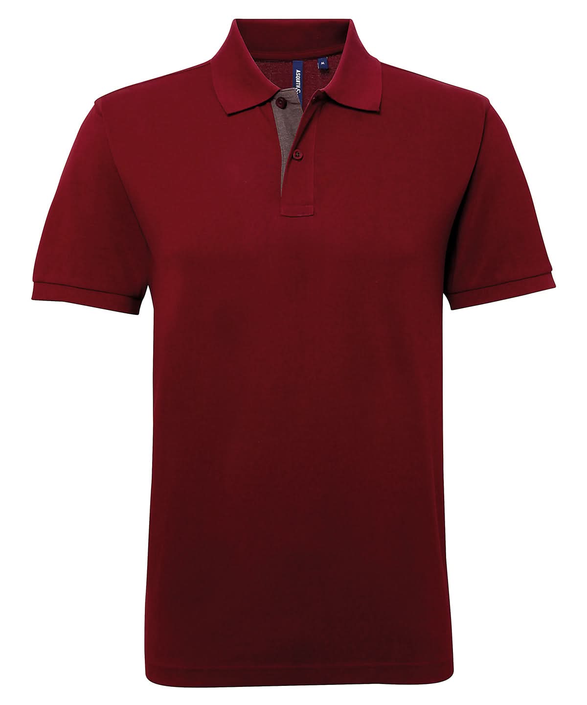 Asquith &amp; Fox Mens classic fit contrast polo AQ012 - Burgundy Charcoal - Customisable Polos