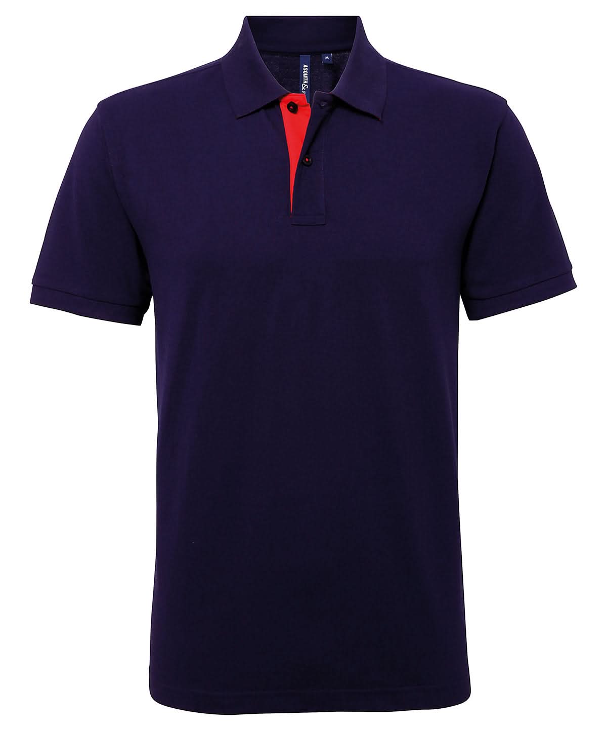 Asquith &amp; Fox Mens classic fit contrast polo AQ012 - Navy Red - Customisable Polos
