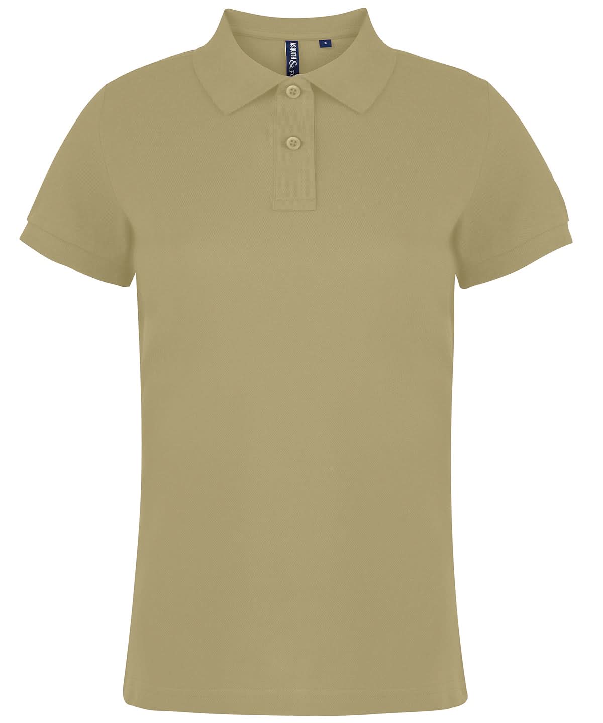 Asquith &amp; Fox Asquith Fox Womens Classic fit polo Khaki AQ020 - Khaki - Customisable Polos