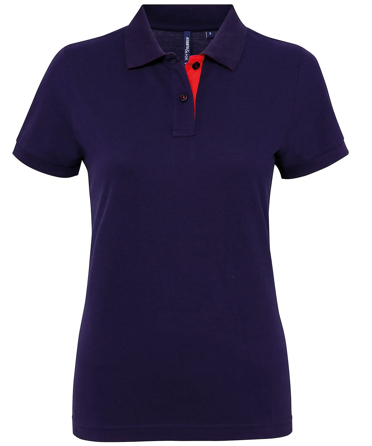 Asquith &amp; Fox Womens contrast polo AQ022 - Navy Red - Customisable Polos