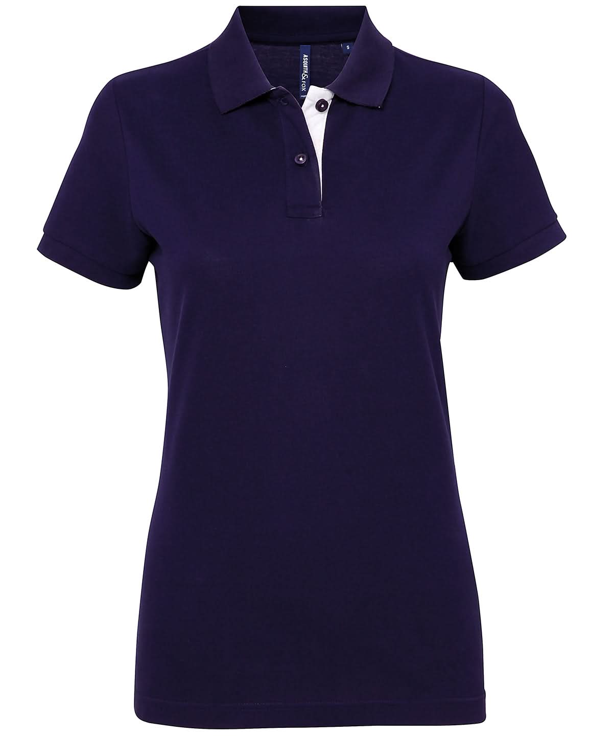 Asquith &amp; Fox Womens contrast polo AQ022 - Navy White - Customisable Polos