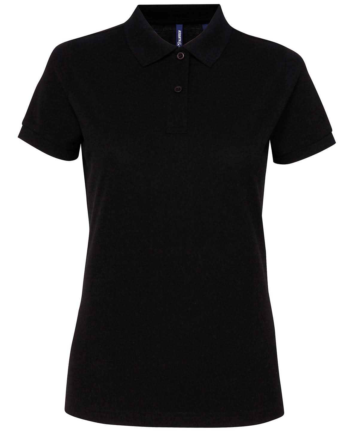 Asquith &amp; Fox Womens polycotton blend polo AQ025 - Black - Customisable Polos