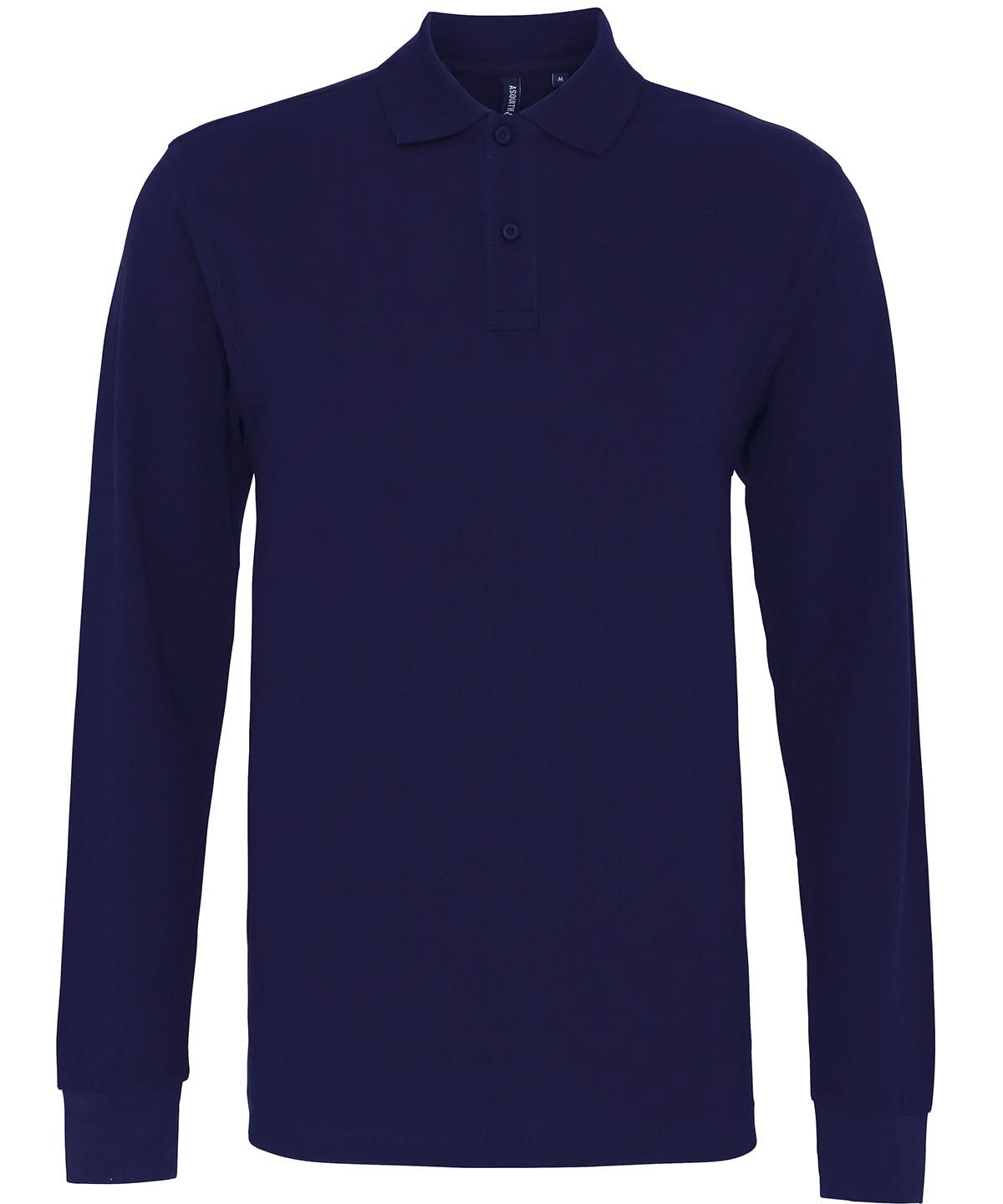 Asquith &amp; Fox Mens classic fit long sleeved polo AQ030 - Navy - Customisable Polos