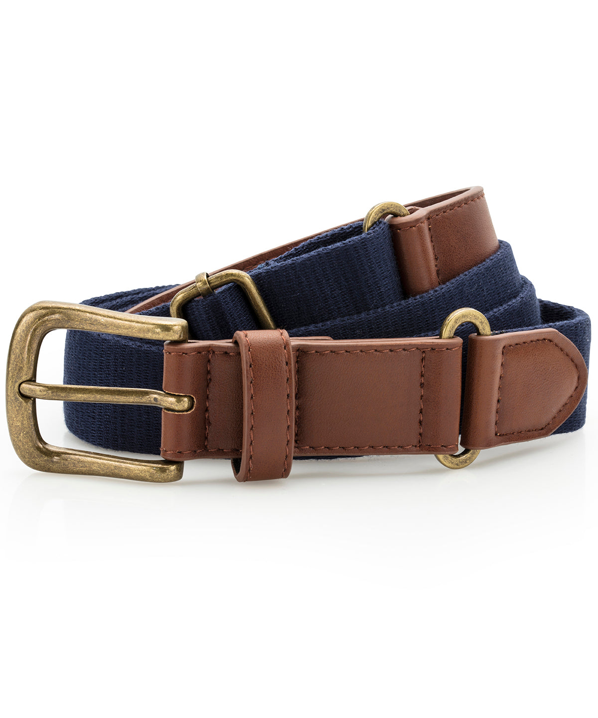 Faux leather and canvas belt - AQ902 - Navy One size - Customisable Belts