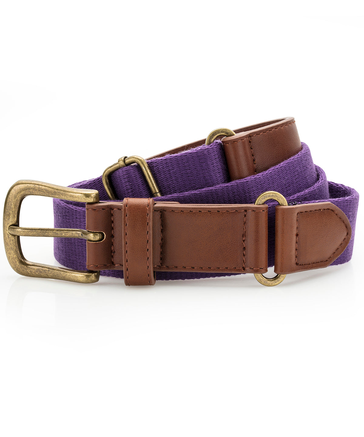 Faux leather and canvas belt - AQ902 - Purple One size - Customisable Belts