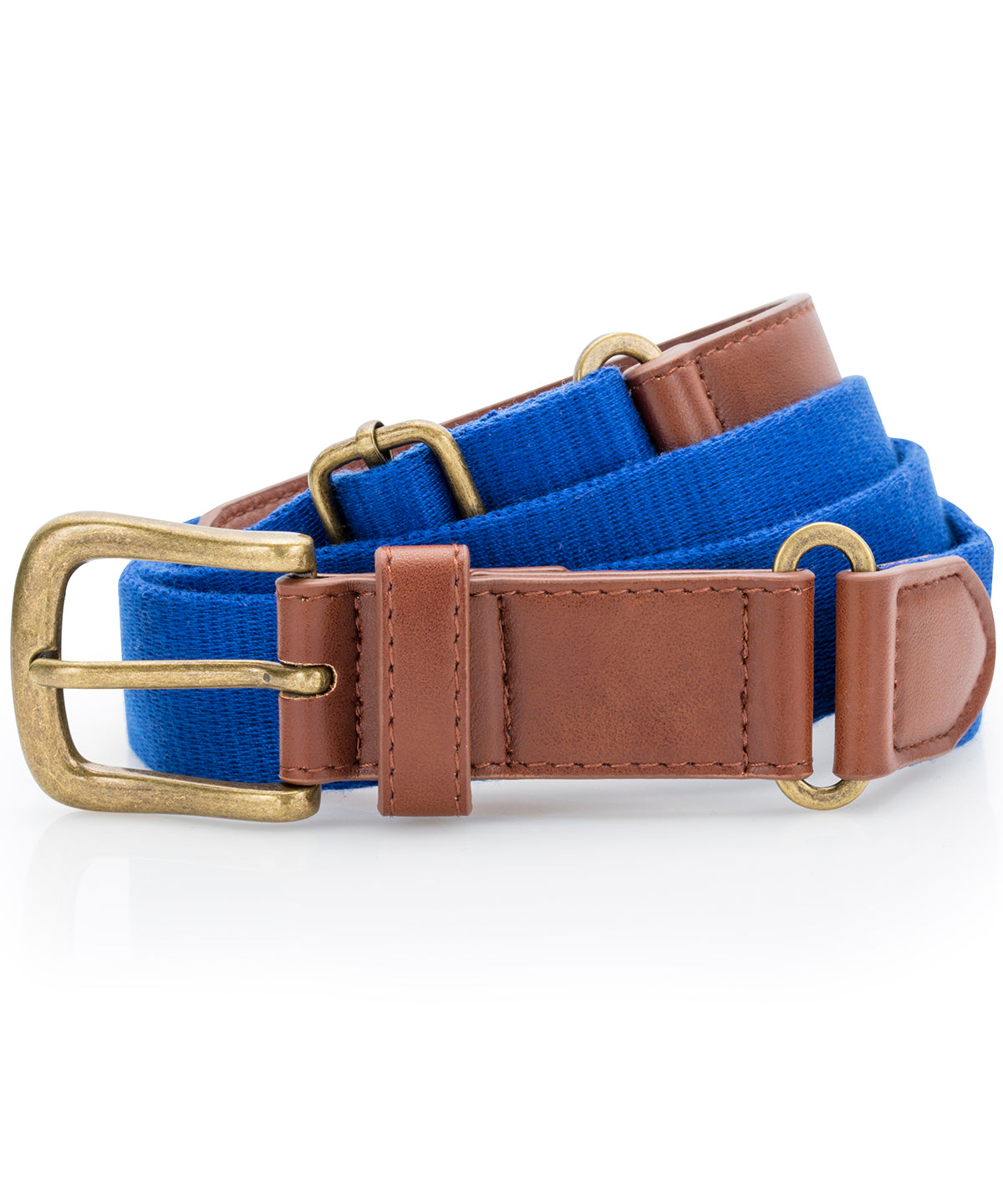 Faux leather and canvas belt - AQ902 - Royal One size - Customisable Belts