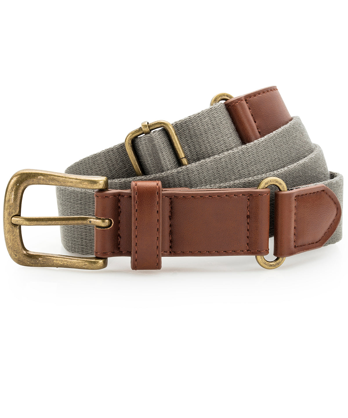 Faux leather and canvas belt - AQ902 - Slate One size - Customisable Belts