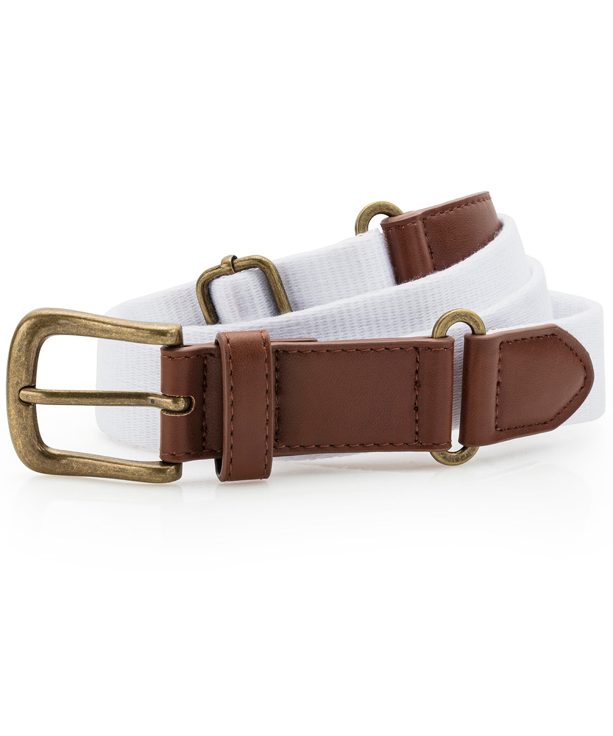 Faux leather and canvas belt - AQ902 - White One size - Customisable Belts