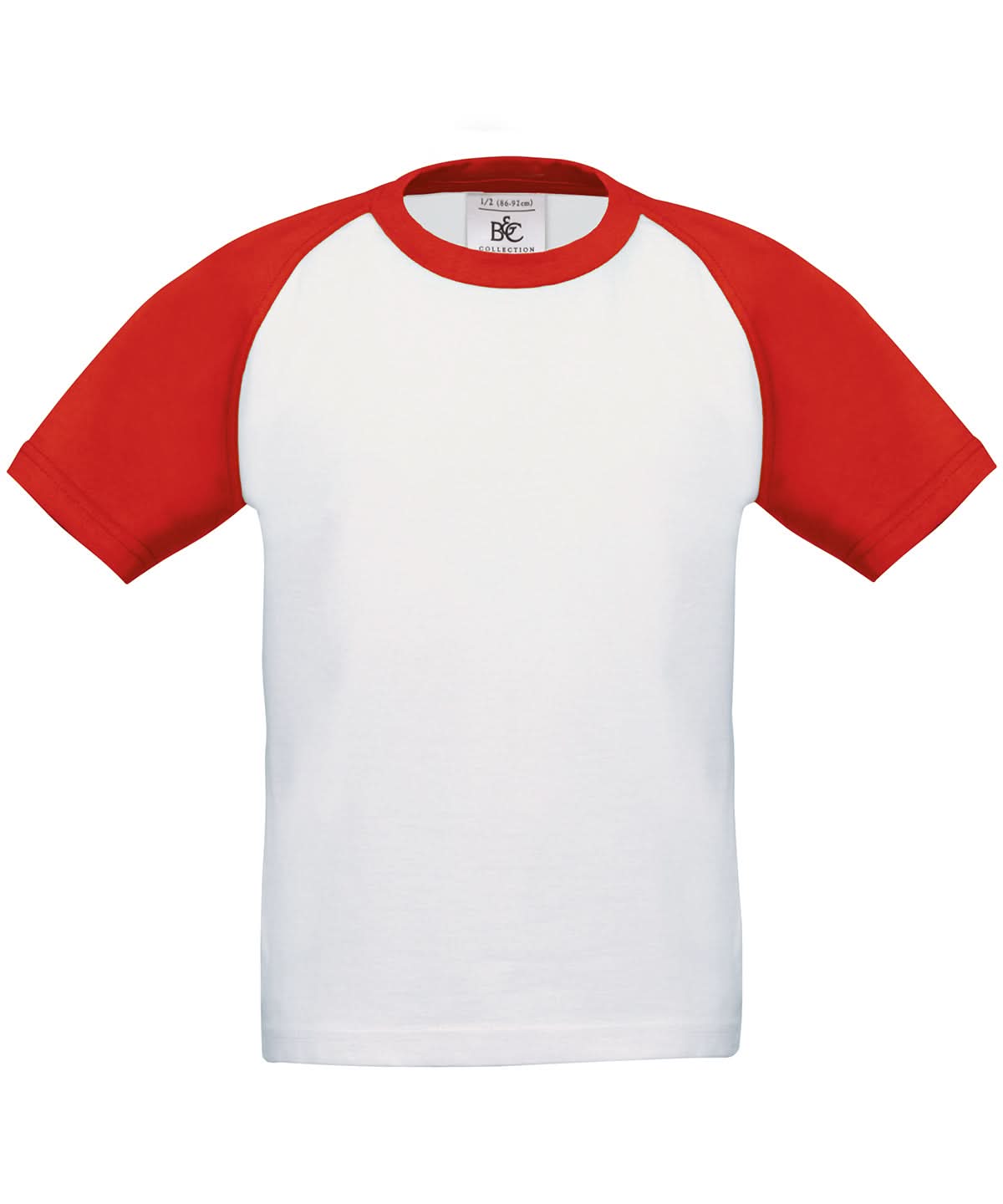 B&amp;C Collection Baseball kids B111B - White Red - Customisable T-Shirt