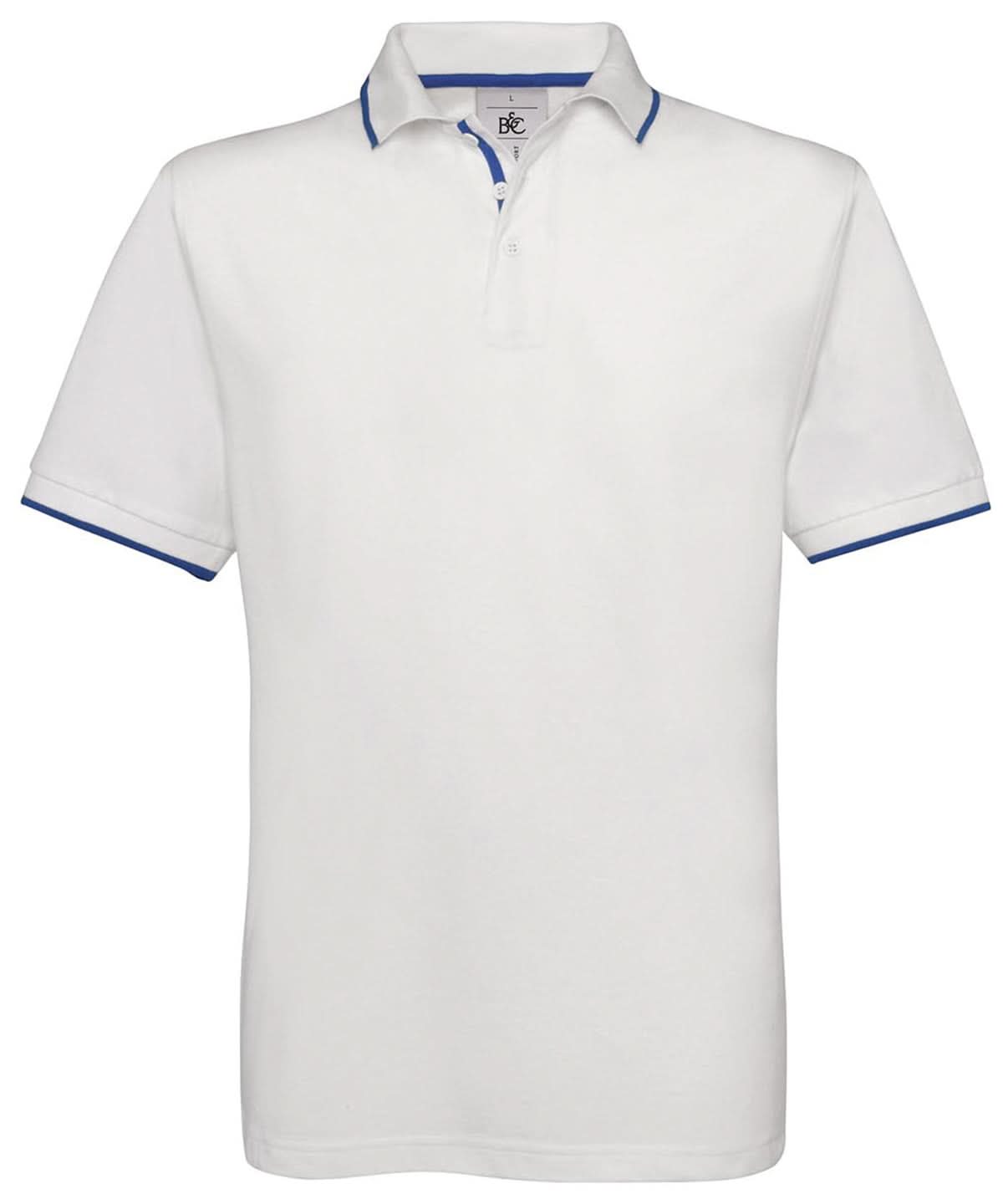 B&amp;C Collection Safran sport ba351 - White Royal Blue S - Customisable Polos