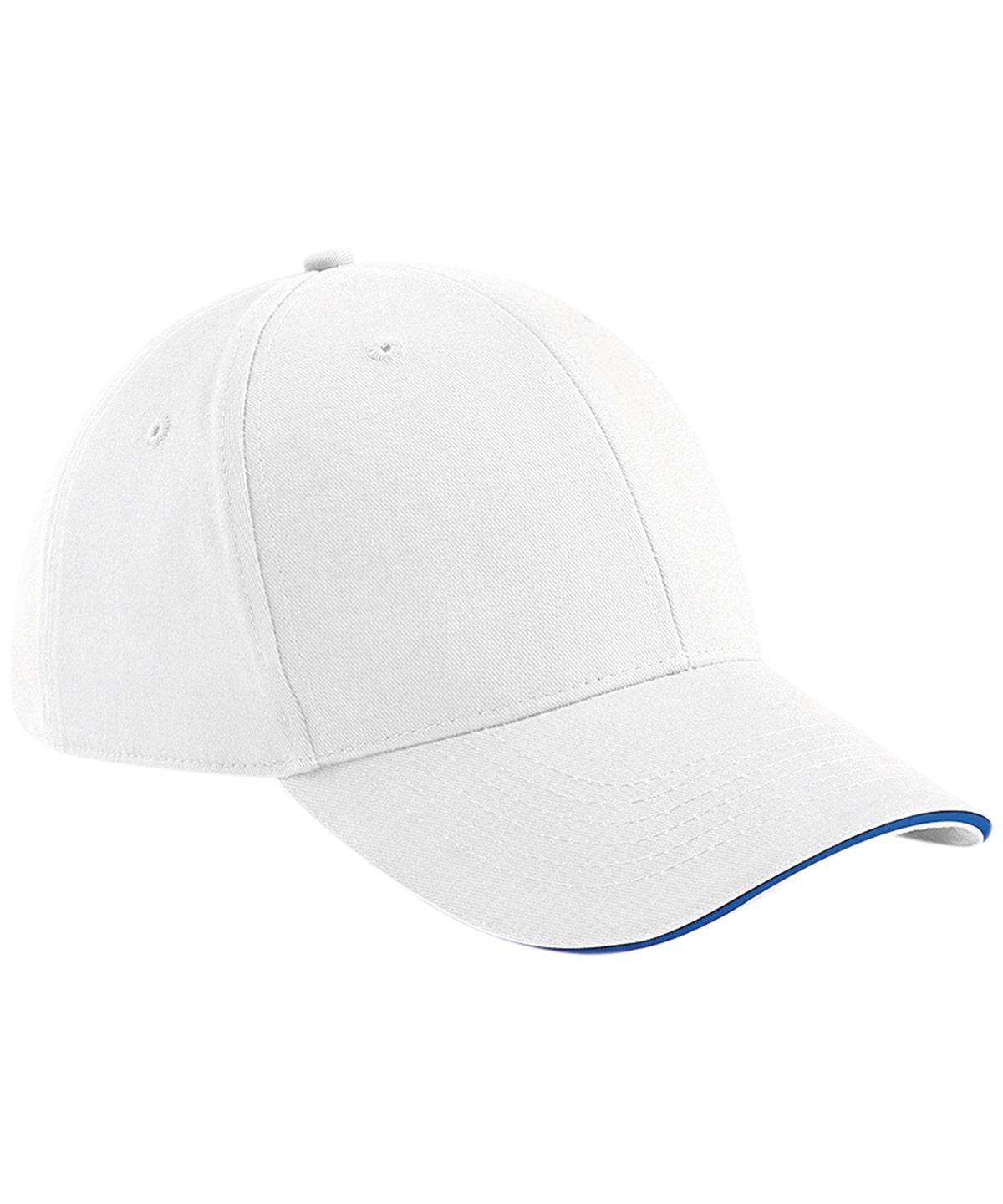 Athleisure 6 Panel Cap - B20 - White Bright Royal O S - Customisable Caps